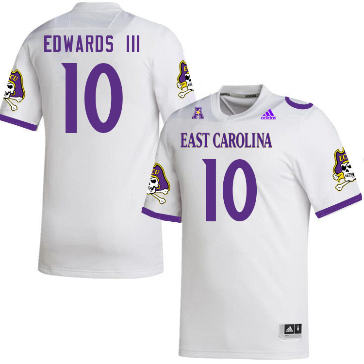 Men #10 Mike Edwards III ECU Pirates College Football Jerseys Stitched-White